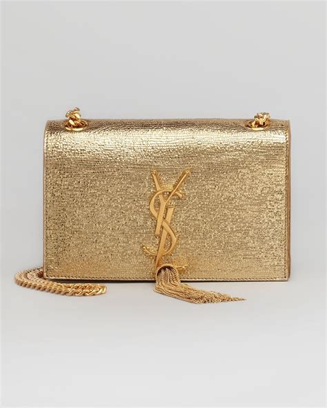 ysl gold clutch with tassel